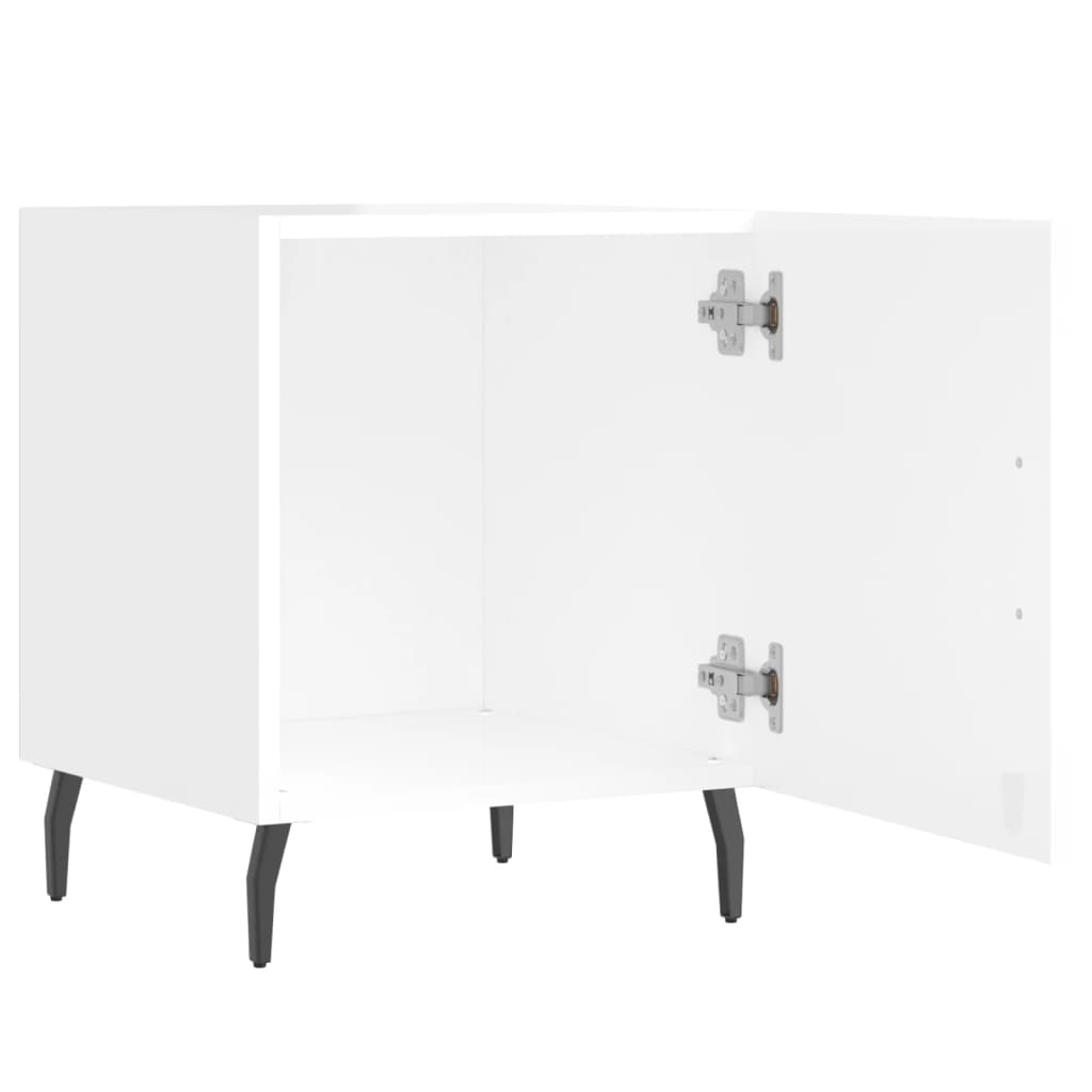 High Gloss White Bedside Cabinets 2 pcs, 40x40x50 cm, Engineered Wood