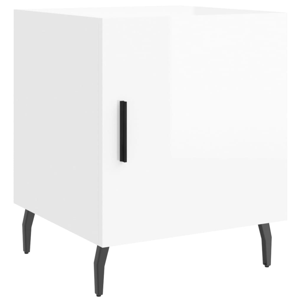High Gloss White Bedside Cabinets 2 pcs, 40x40x50 cm, Engineered Wood