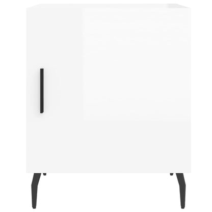 High Gloss White Bedside Cabinets 2 pcs, 40x40x50 cm, Engineered Wood