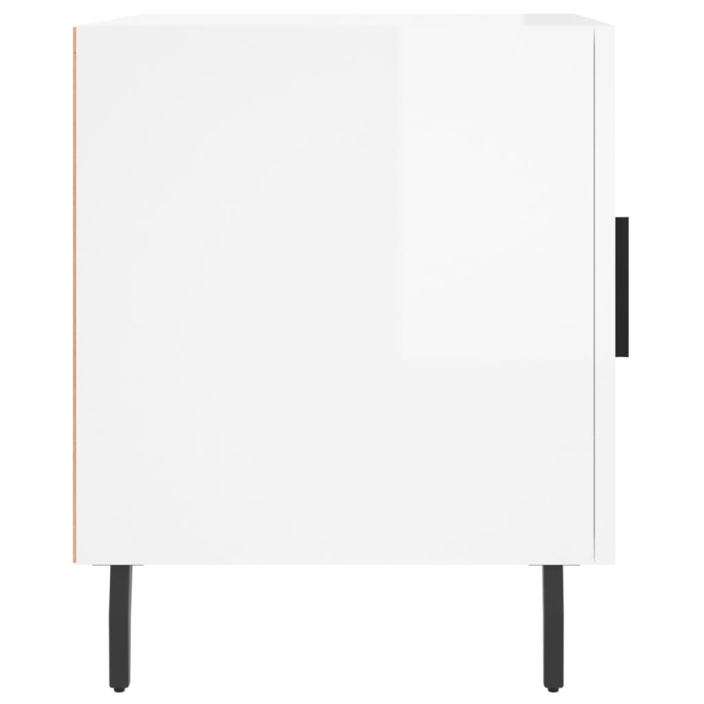 High Gloss White Bedside Cabinets 2 pcs, 40x40x50 cm, Engineered Wood