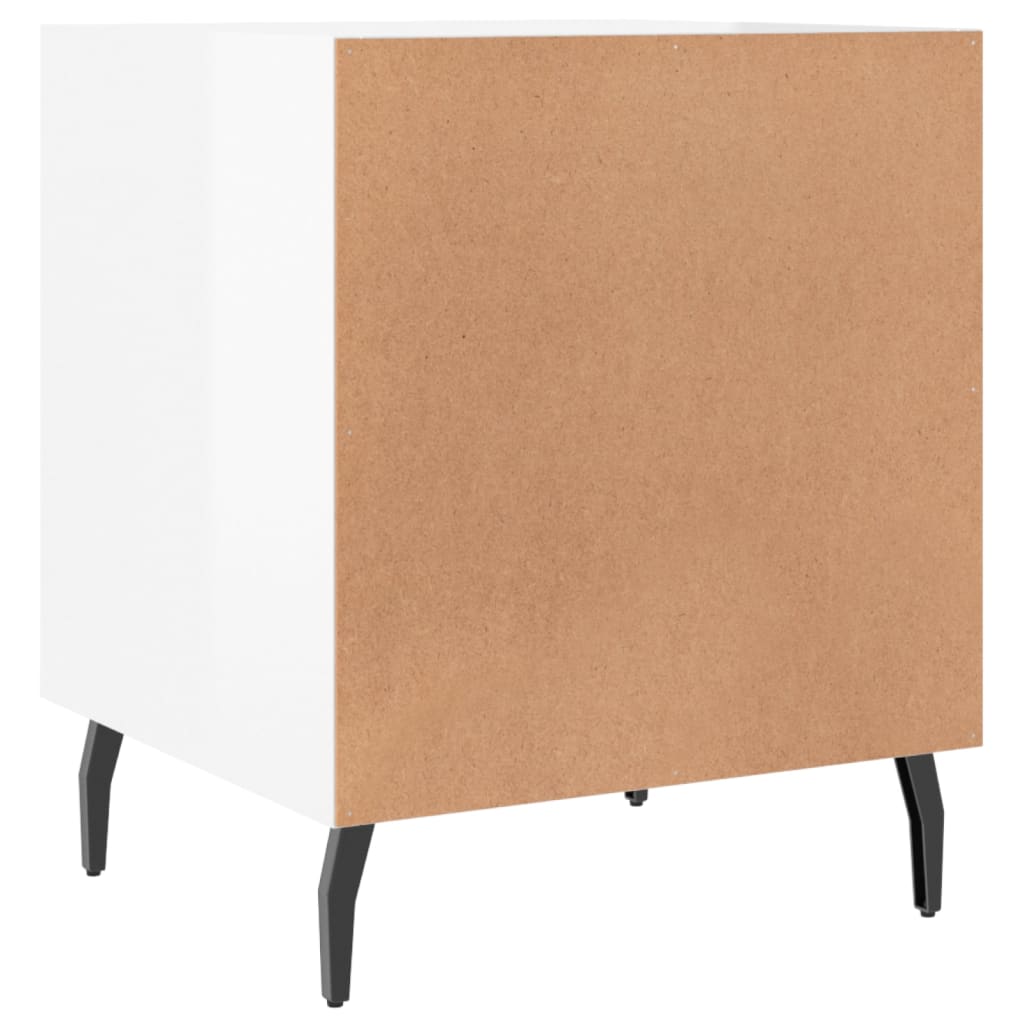High Gloss White Bedside Cabinets 2 pcs, 40x40x50 cm, Engineered Wood