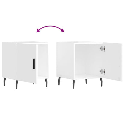 High Gloss White Bedside Cabinets 2 pcs, 40x40x50 cm, Engineered Wood
