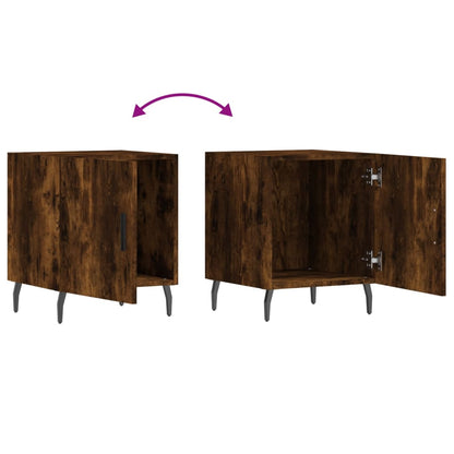 Smoked Oak Bedside Cabinet 40x40x50 cm - Engineered Wood