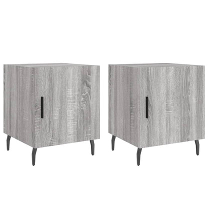 Grey Sonoma Engineered Wood Bedside Cabinets Set - 40x40x50 cm