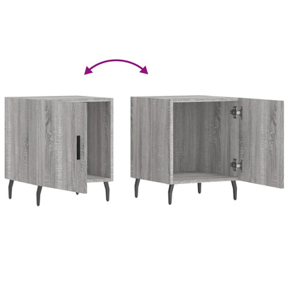 Grey Sonoma Engineered Wood Bedside Cabinets Set - 40x40x50 cm
