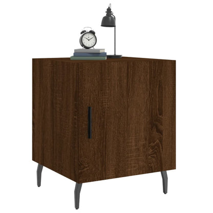 Brown Oak Bedside Cabinets 2pcs - 40x40x50cm Engineered Wood