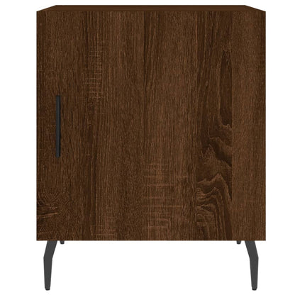 Brown Oak Bedside Cabinets 2pcs - 40x40x50cm Engineered Wood