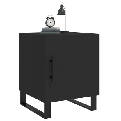 Black Bedside Cabinets Set of 2, Engineered Wood, 40x40x50 cm