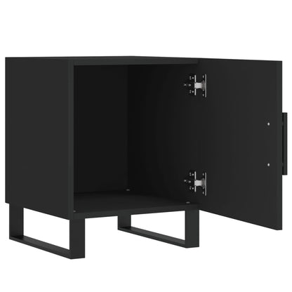 Black Bedside Cabinets Set of 2, Engineered Wood, 40x40x50 cm