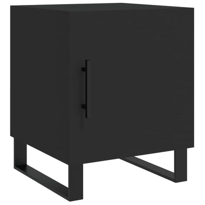 Black Bedside Cabinets Set of 2, Engineered Wood, 40x40x50 cm