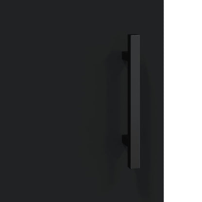 Black Bedside Cabinets Set of 2, Engineered Wood, 40x40x50 cm