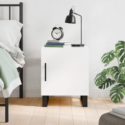 High Gloss White Bedside Cabinet, 40x40x50 cm, Engineered Wood
