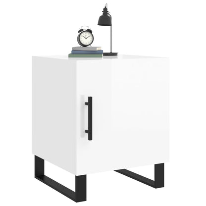 High Gloss White Bedside Cabinets 2-Pcs 40x40x50 cm Engineered Wood