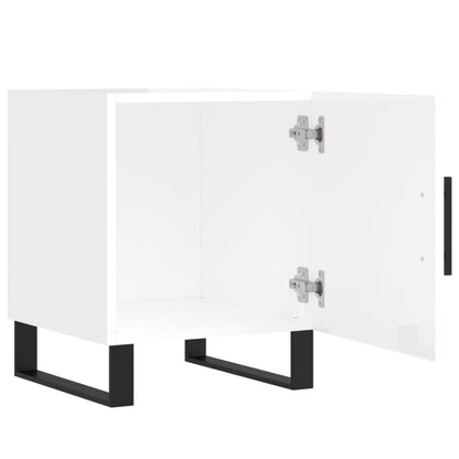 High Gloss White Bedside Cabinets 2-Pcs 40x40x50 cm Engineered Wood