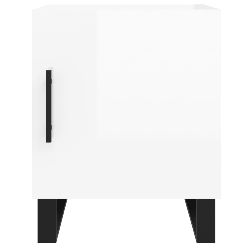 High Gloss White Bedside Cabinets 2-Pcs 40x40x50 cm Engineered Wood