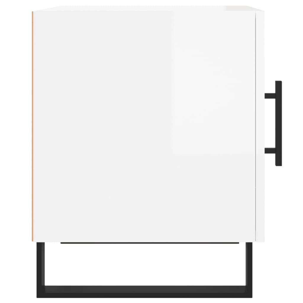 High Gloss White Bedside Cabinets 2-Pcs 40x40x50 cm Engineered Wood
