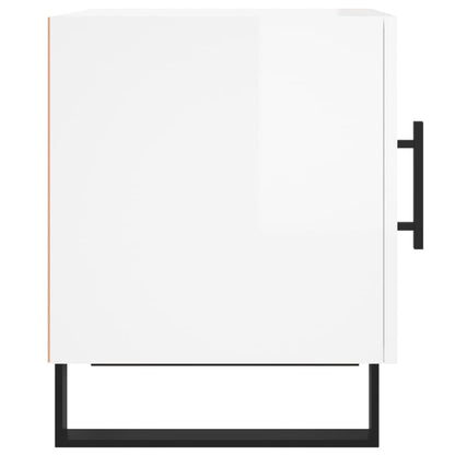 High Gloss White Bedside Cabinets 2-Pcs 40x40x50 cm Engineered Wood