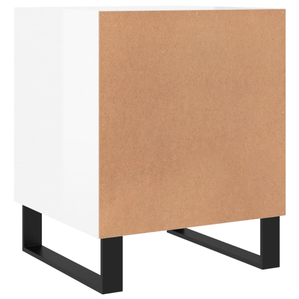 High Gloss White Bedside Cabinets 2-Pcs 40x40x50 cm Engineered Wood