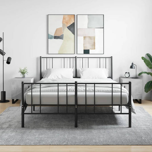 Concrete Grey Bedside Cabinets 2 pcs - 40x40x50 cm, Engineered Wood