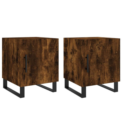 Smoked Oak Bedside Cabinets 2pcs - 40x40x50cm Engineered Wood