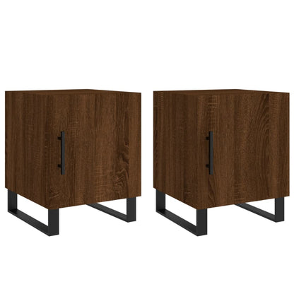 Brown Oak Bedside Cabinets 2pcs - 40x40x50 cm Engineered Wood