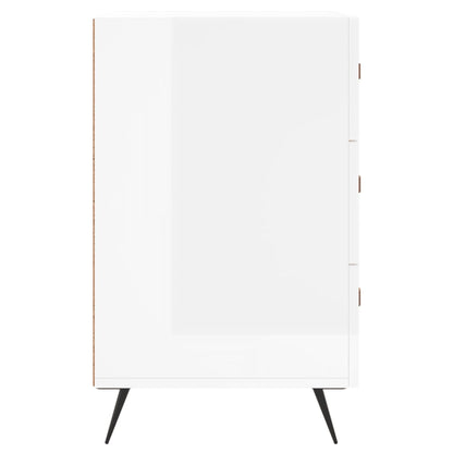 High Gloss White Bedside Cabinet - 40x40x66 cm Engineered Wood