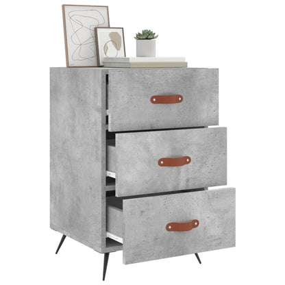 Concrete Grey Bedside Cabinet - 40x40x66 cm Engineered Wood