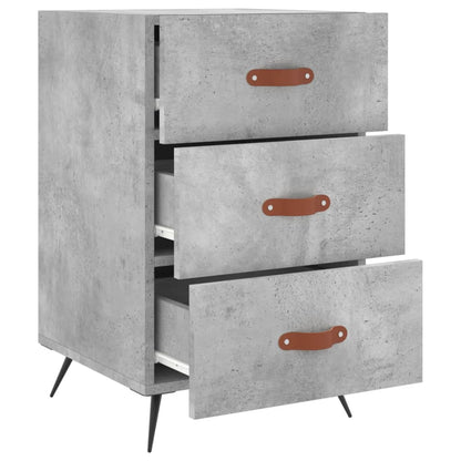 Concrete Grey Bedside Cabinet - 40x40x66 cm Engineered Wood