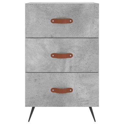 Concrete Grey Bedside Cabinet - 40x40x66 cm Engineered Wood