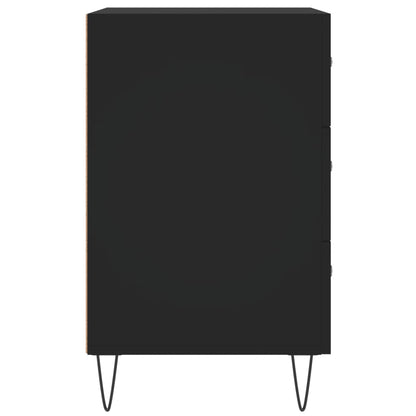 Sleek Black Bedside Cabinet 40x40x66 cm - Engineered Wood
