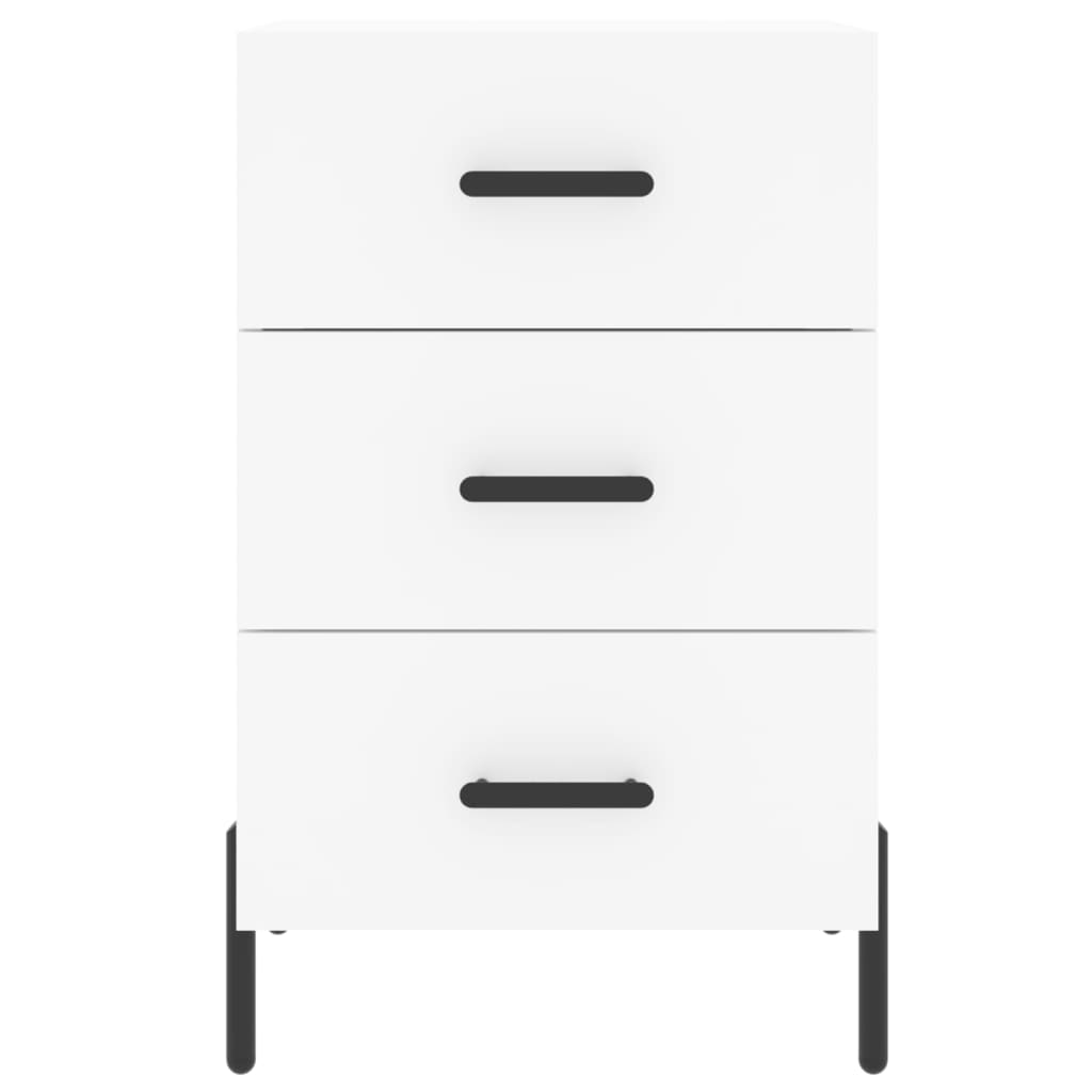 White Engineered Wood Bedside Cabinet - 40x40x66 cm