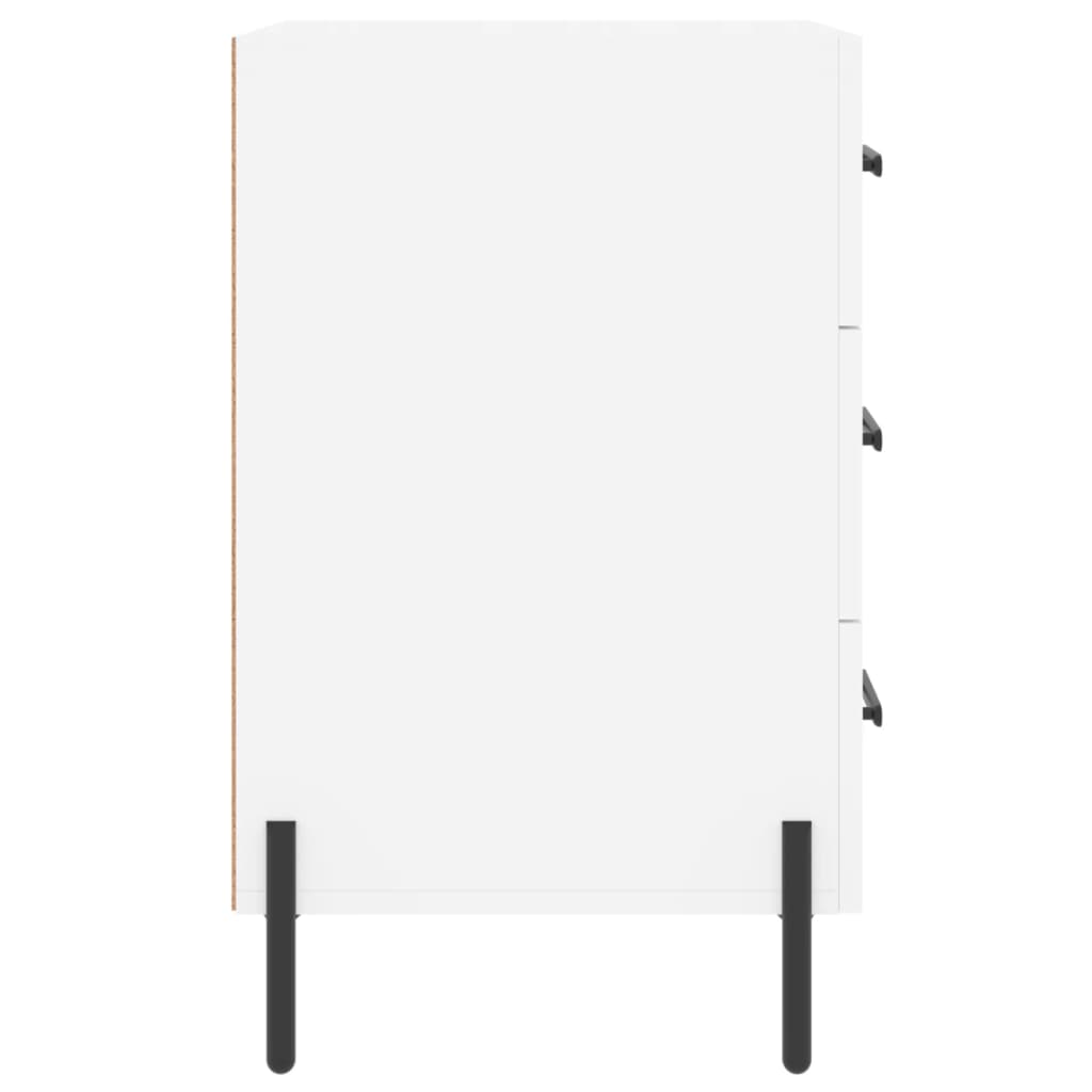 White Engineered Wood Bedside Cabinet - 40x40x66 cm