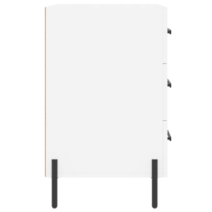 White Engineered Wood Bedside Cabinet - 40x40x66 cm