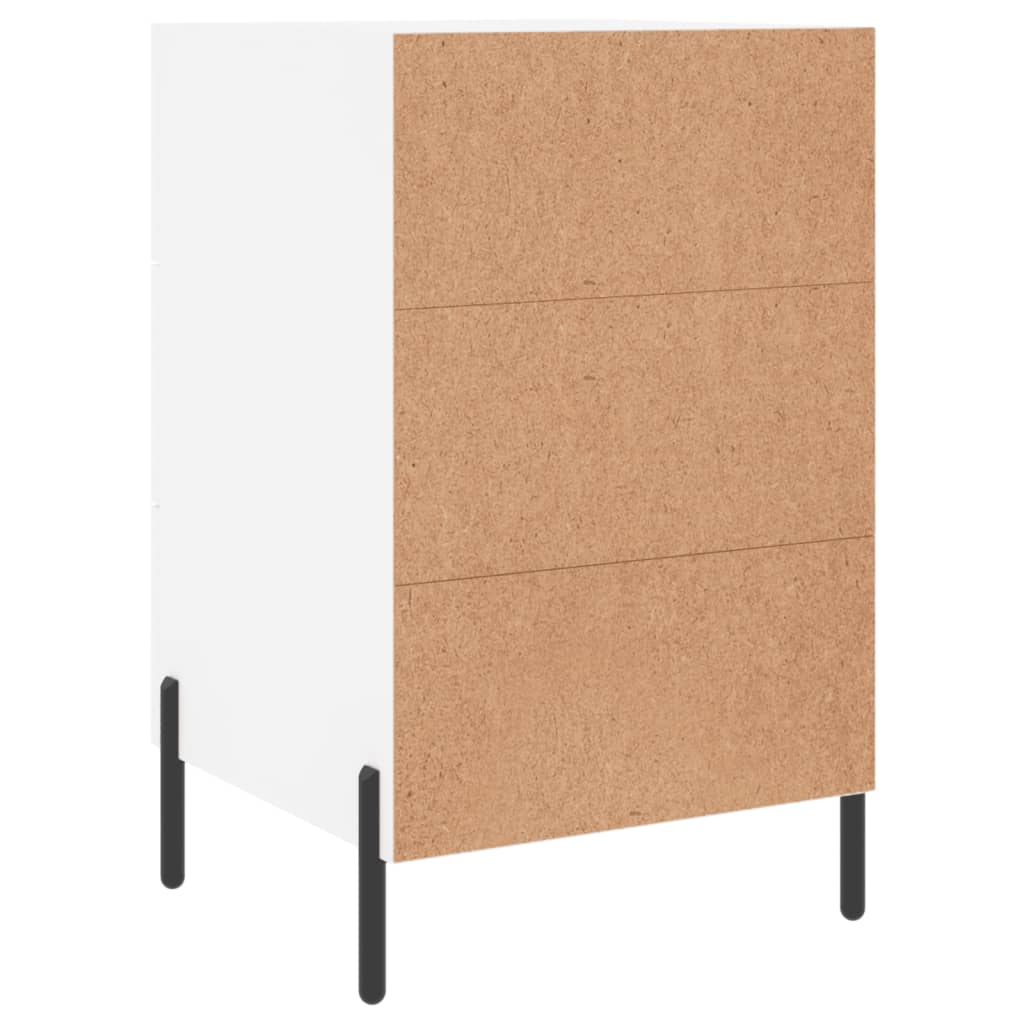 White Engineered Wood Bedside Cabinet - 40x40x66 cm