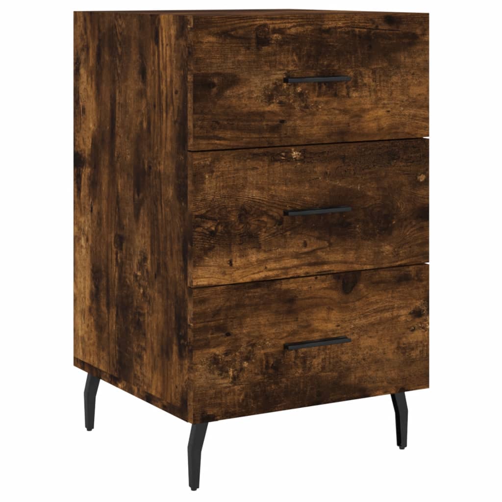 Smoked Oak Bedside Cabinet — 40x40x66 cm, Engineered Wood