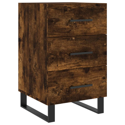 Smoked Oak Bedside Cabinet 40x40x66 cm - Engineered Wood