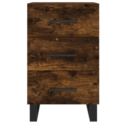 Smoked Oak Bedside Cabinet 40x40x66 cm - Engineered Wood