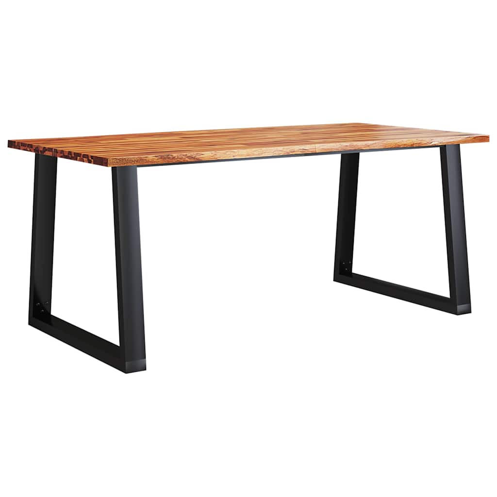 Solid Acacia Live Edge Dining Table 180x90x75 cm - Natural Wood Finish
