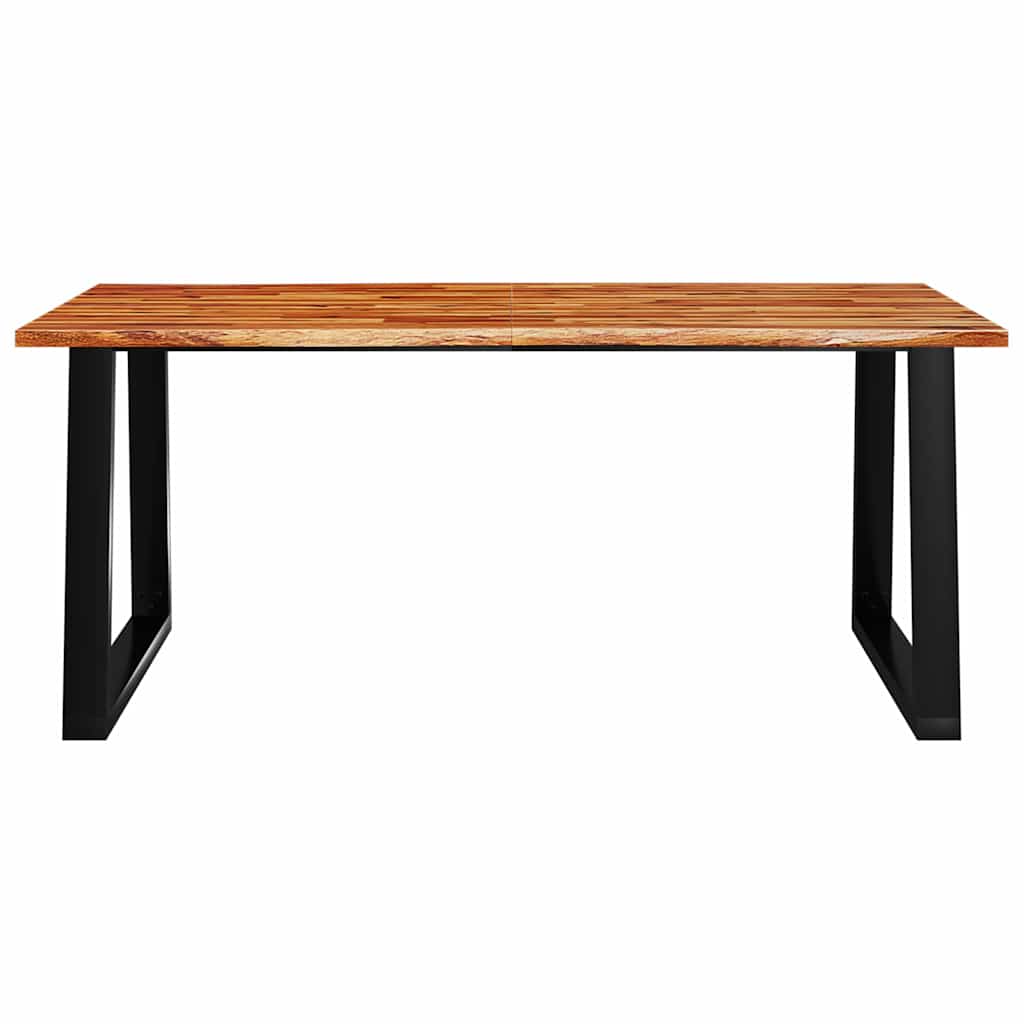 Solid Acacia Live Edge Dining Table 180x90x75 cm - Natural Wood Finish
