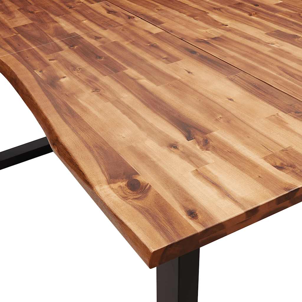 Solid Acacia Live Edge Dining Table 180x90x75 cm - Natural Wood Finish