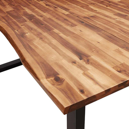 Solid Acacia Live Edge Dining Table 180x90x75 cm - Natural Wood Finish