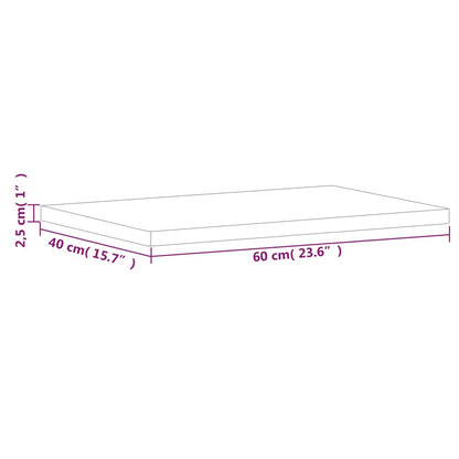 Solid Beech Table Top - 60x40x2.5 cm Rectangular Wood Surface