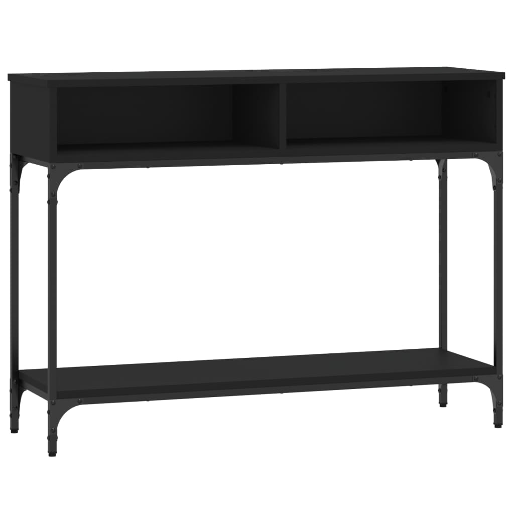Black Engineered Wood Console Table - 100x30.5x75cm