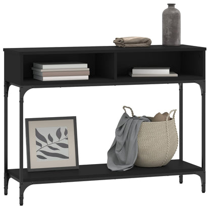 Black Engineered Wood Console Table - 100x30.5x75cm