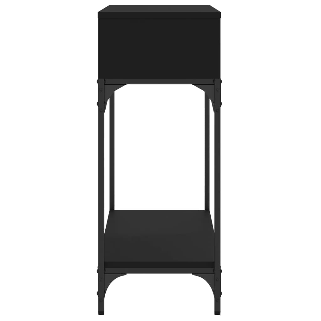 Black Engineered Wood Console Table - 100x30.5x75cm