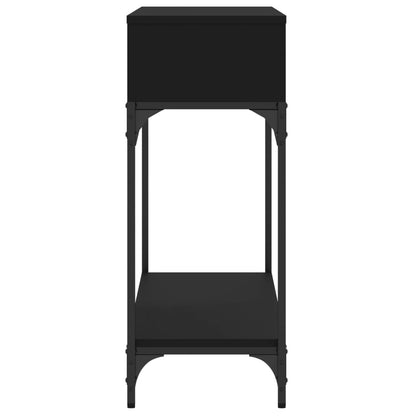 Black Engineered Wood Console Table - 100x30.5x75cm