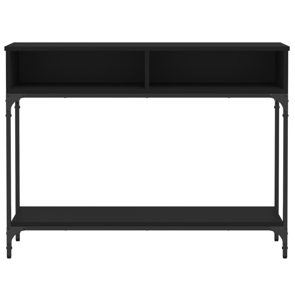 Black Engineered Wood Console Table - 100x30.5x75cm
