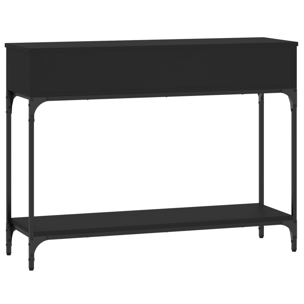 Black Engineered Wood Console Table - 100x30.5x75cm