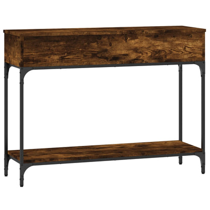 Smoked Oak Console Table - 100x30.5x75 cm Engineered Wood