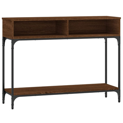 Brown Oak Console Table, 100x30.5x75 cm, Engineered Wood